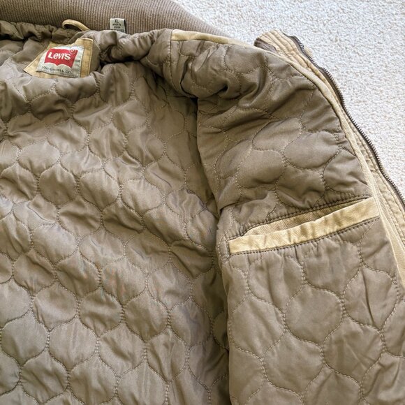 Levi Canvas Coat Men's Size XL Quilt Lined Military Chore Brown RN54163 - Picture 7 of 8